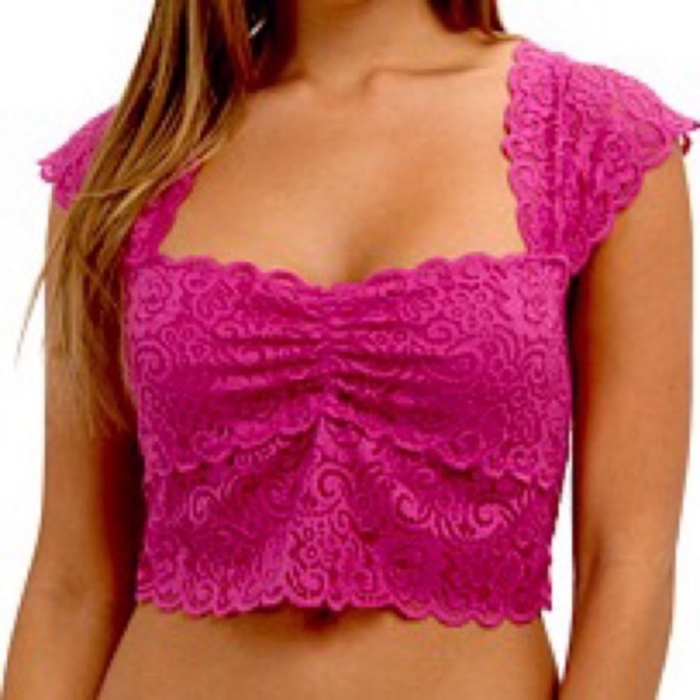 Intimately free people lace scalloped bralette crop top
